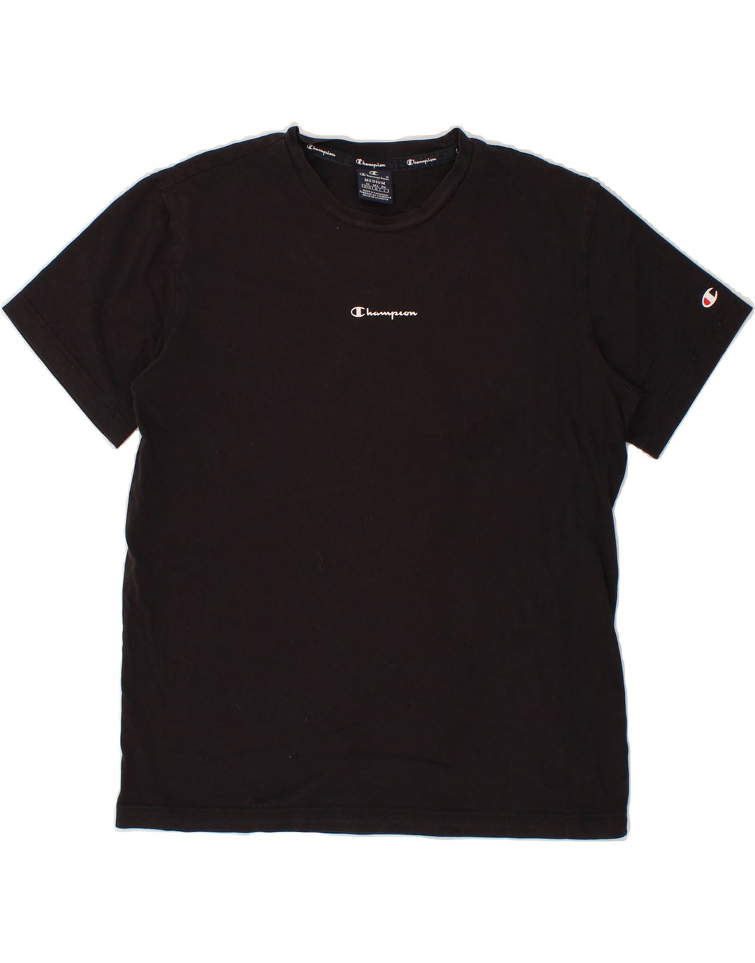 CHAMPION Womens Graphic T-Shirt Top UK 14 Medium Black Vintage Champion and Second-Hand Champion from Messina Hembry 
