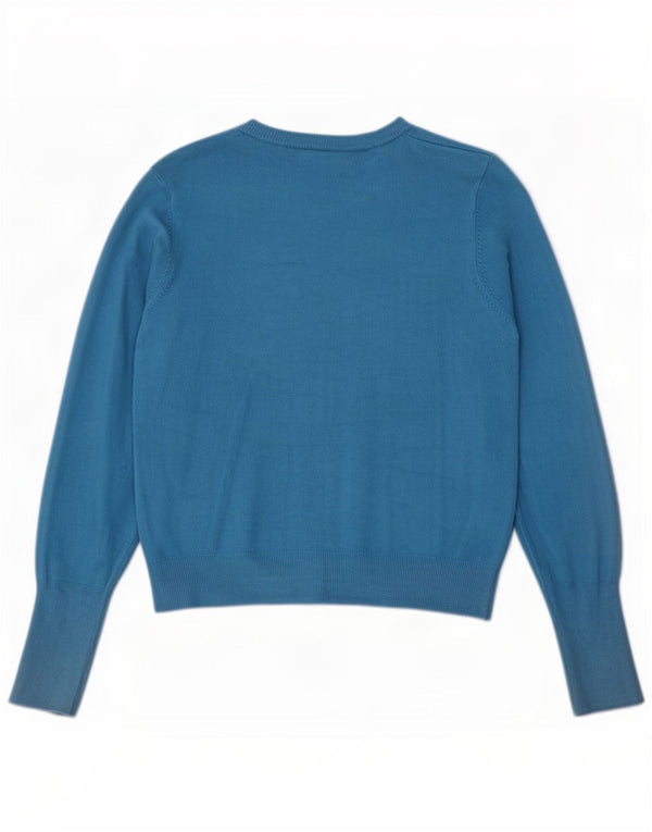 Marks & Spencer Damen Crop Cardigan Pullover UK 10 Small Türkis Viskose