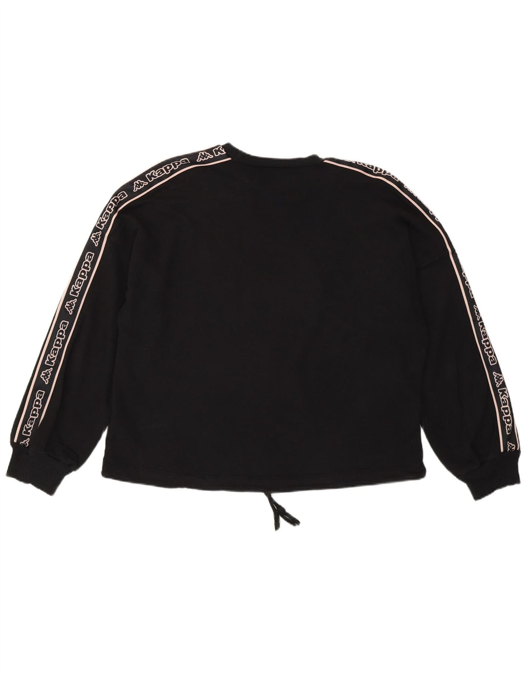 KAPPA Womens Oversized Graphic Sweatshirt Jumper UK 14 Medium Black Cotton Vintage Kappa and Second-Hand Kappa from Messina Hembry 