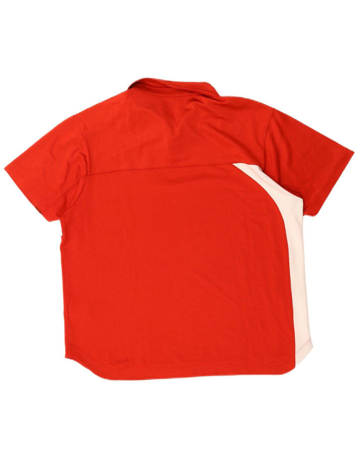 Fila Herren-Poloshirt, großes rotes Colourblock-Polyester