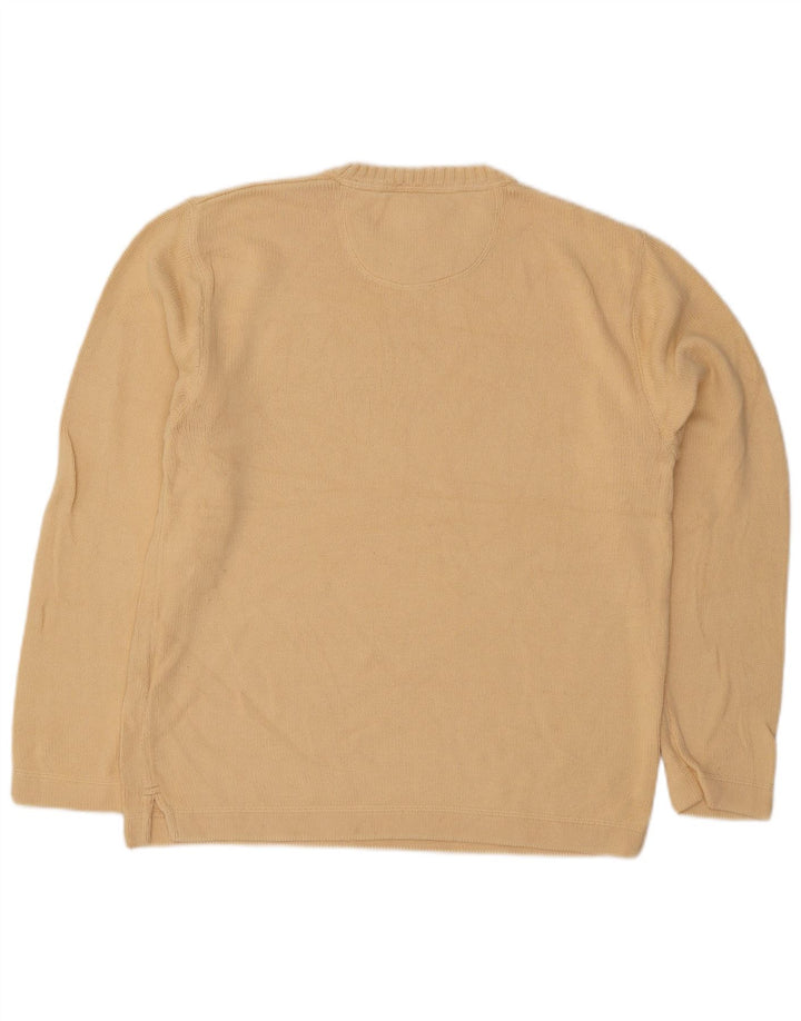 Eddie Bauer Herren-Pullover mit Rundhalsausschnitt, Größe S, gelbe Baumwolle