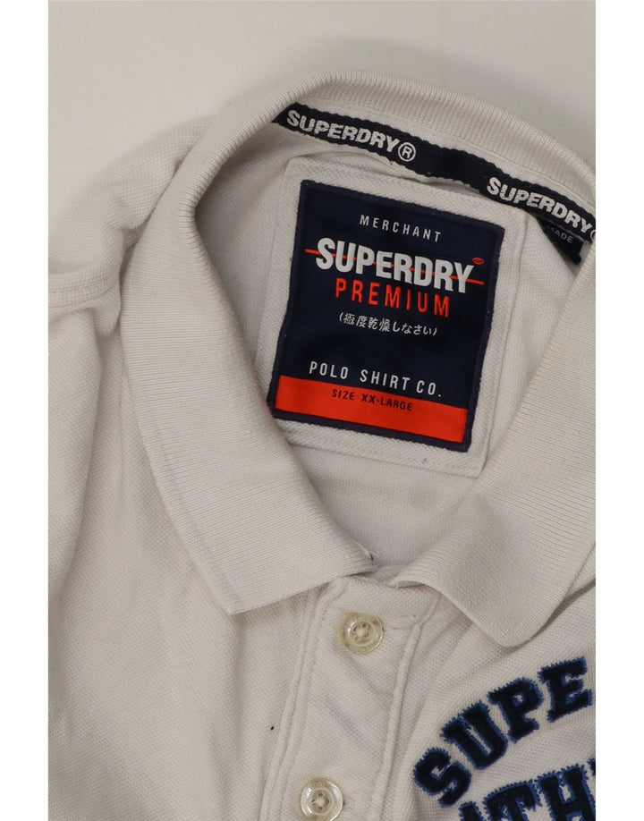 Superdry Herren-Poloshirt mit Grafik, 2XL, Weiß