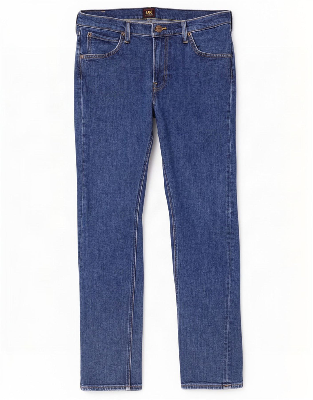 Lee Herren Daren Zip Fly Straight Jeans W34 L32 Blaue Baumwolle