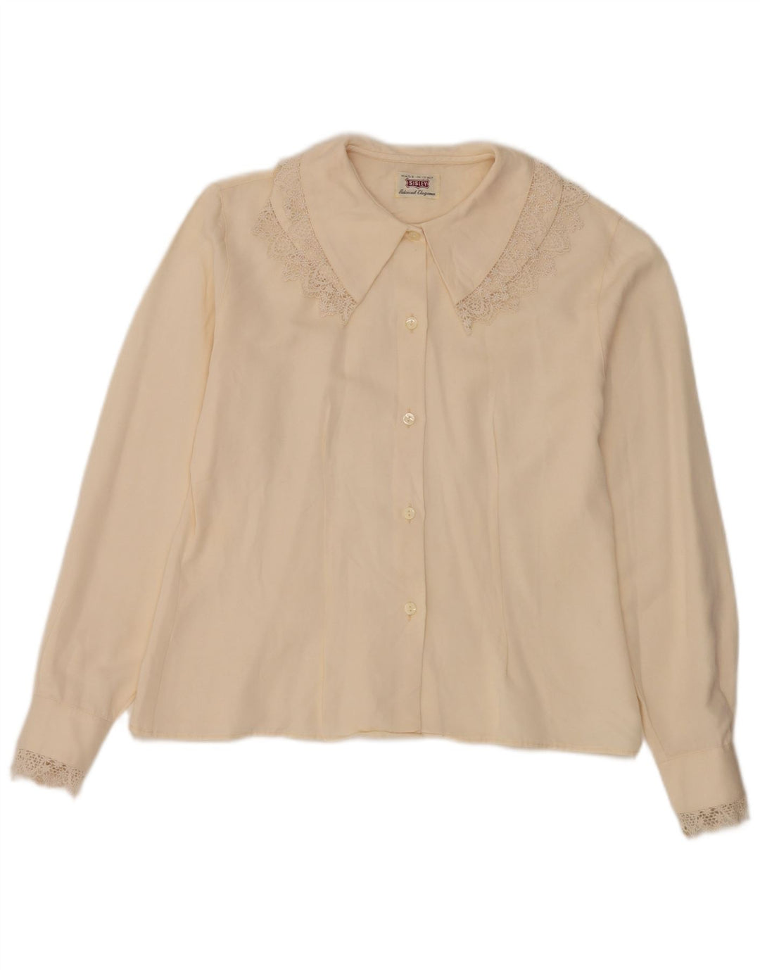 Sisley Damen-Hemdbluse, Gr. 44, Mittelweiß, geblümt