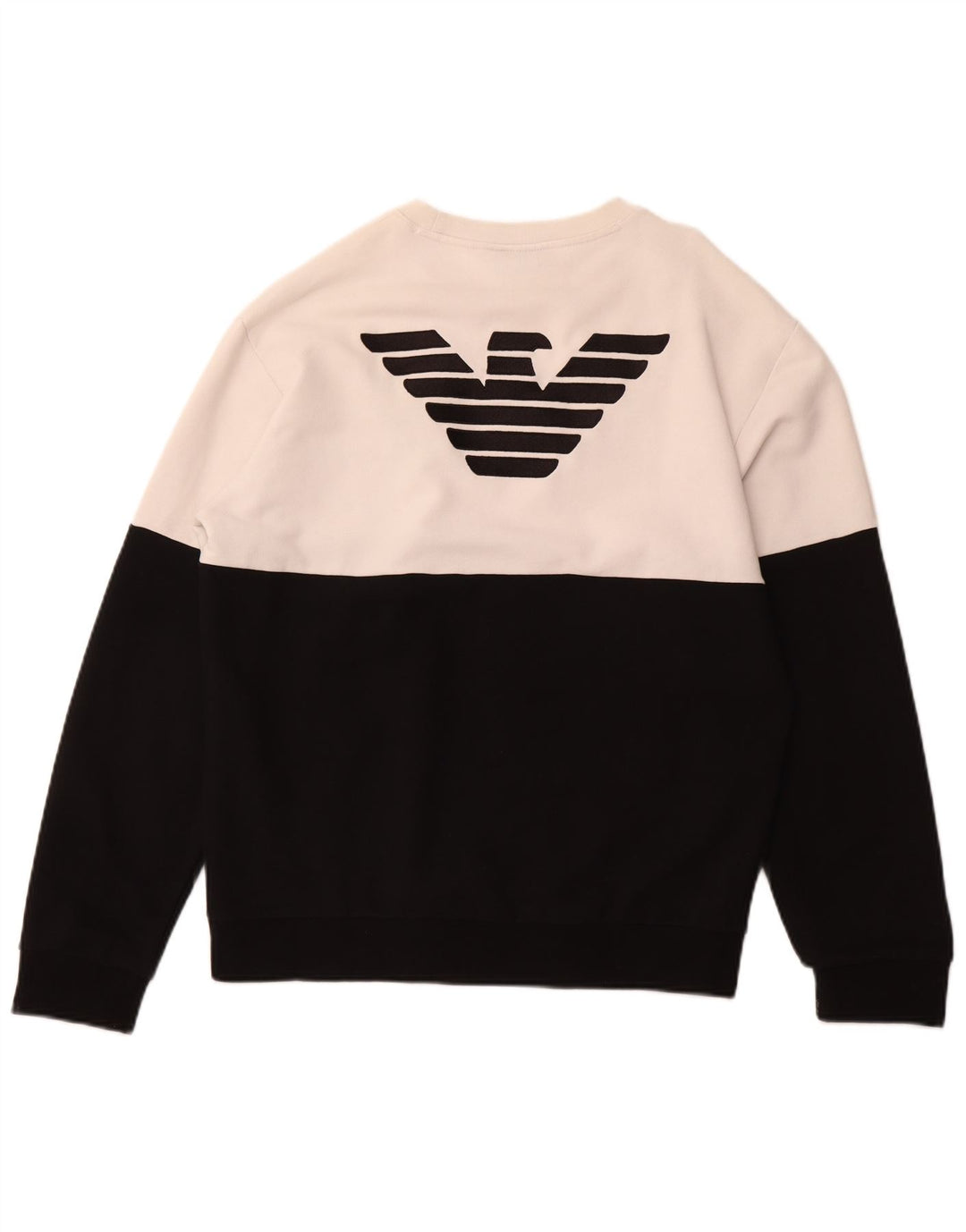 EMPORIO ARMANI Damen Grafik-Sweatshirt-Pullover UK 18 XL Schwarzer Farbblock