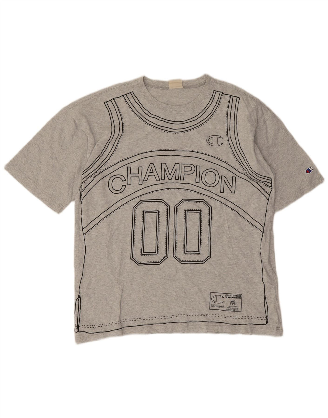 Champion Herren-T-Shirt mit Grafik, Größe L, Grau, Baumwolle