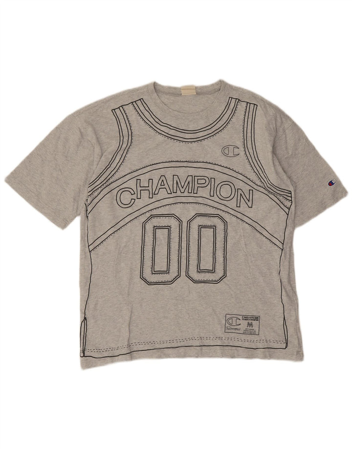 Champion Herren-T-Shirt mit Grafik, Größe L, Grau, Baumwolle