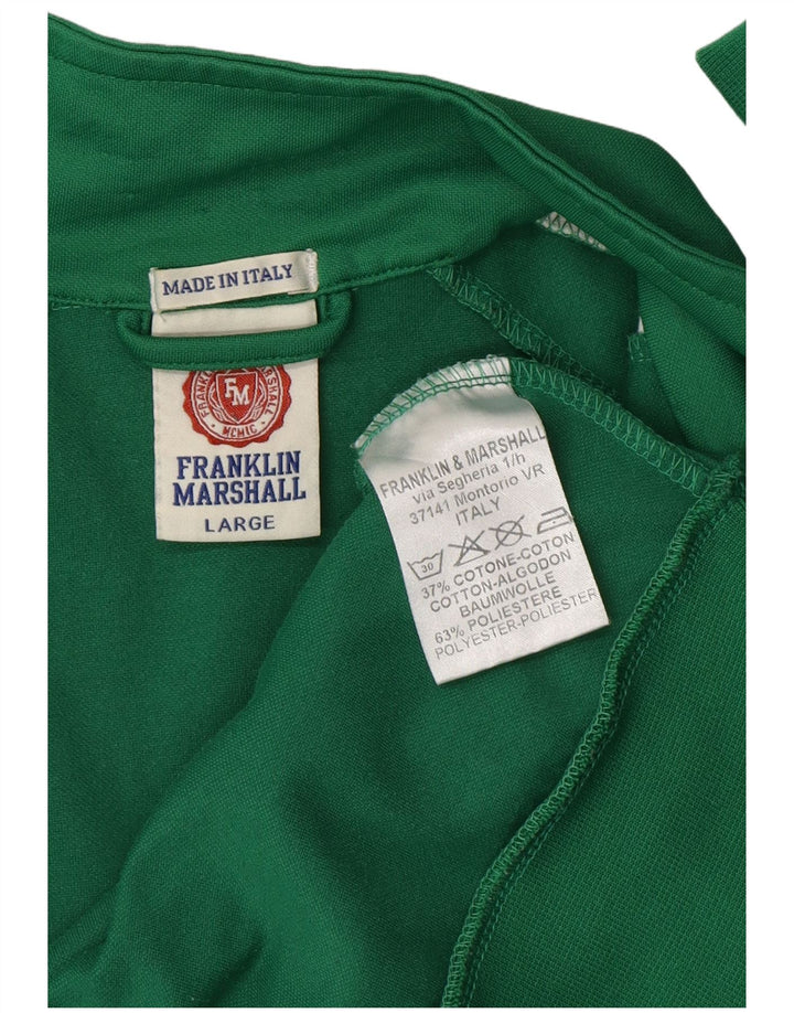 Franklin Marshall Herren-Trainingsanzug-Top-Jacke, große grüne Colourblock-Baumwolle