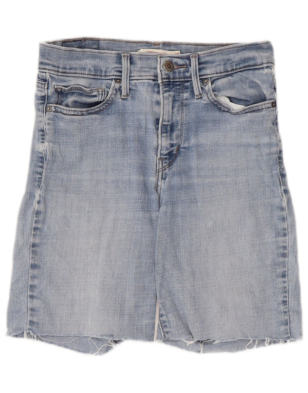 Levi's Damen Jeansshorts W28 mittelblaue Baumwolle