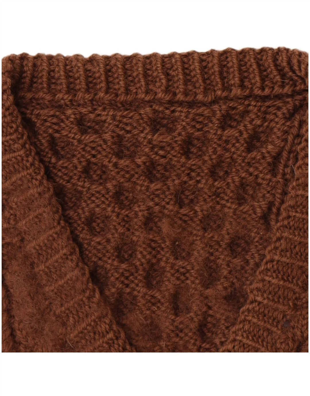 VINTAGE Damen-Pullover mit V-Ausschnitt, Gr. 14, Braun