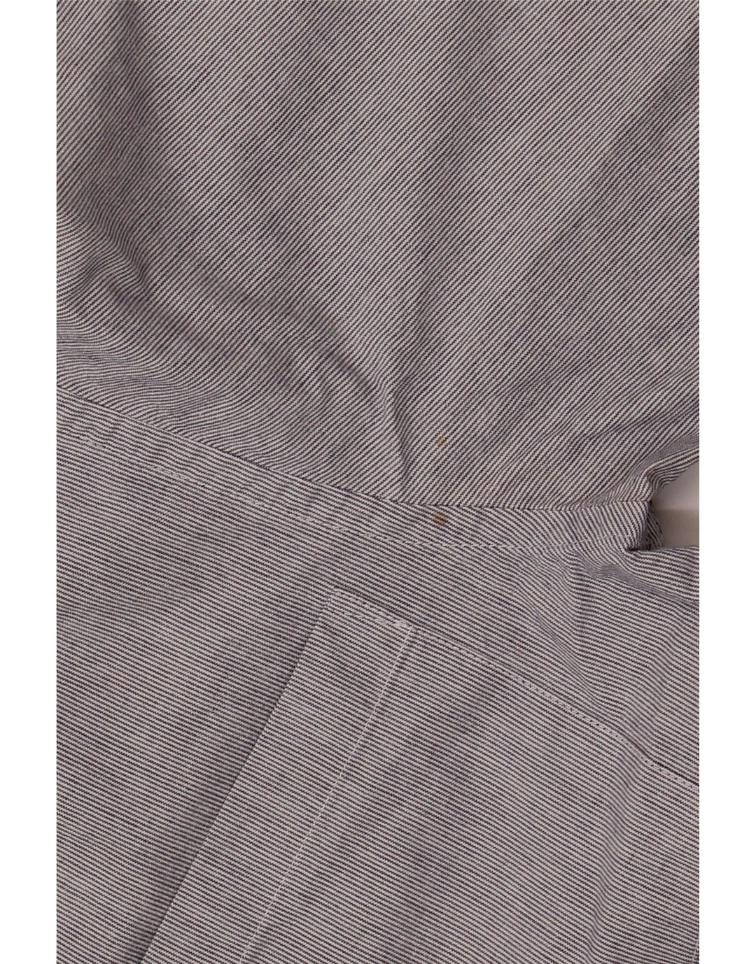 JAEGER Herrenhemd XS marineblaue Nadelstreifen-Baumwolle