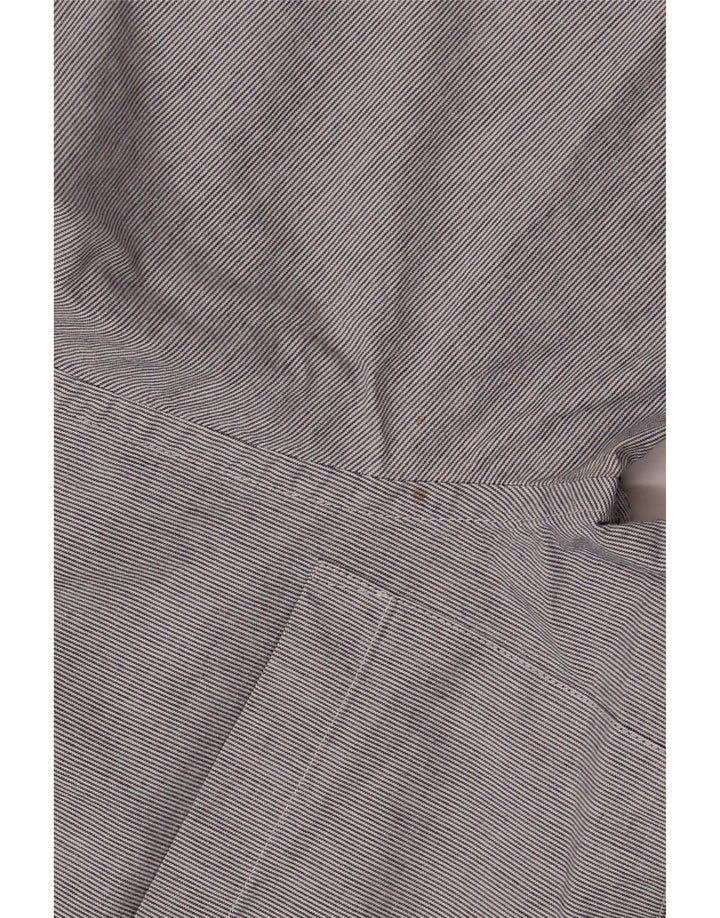 JAEGER Herrenhemd XS marineblaue Nadelstreifen-Baumwolle