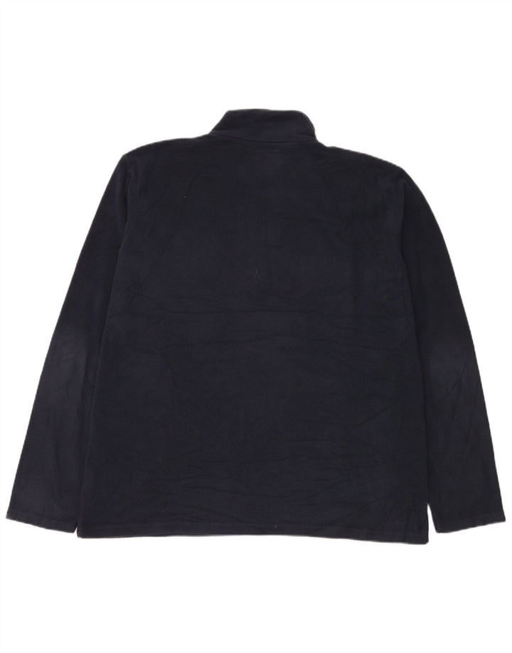 Mountain Warehouse Herren-Fleecepullover mit Reißverschluss am Kragen, groß, marineblaues Polyester