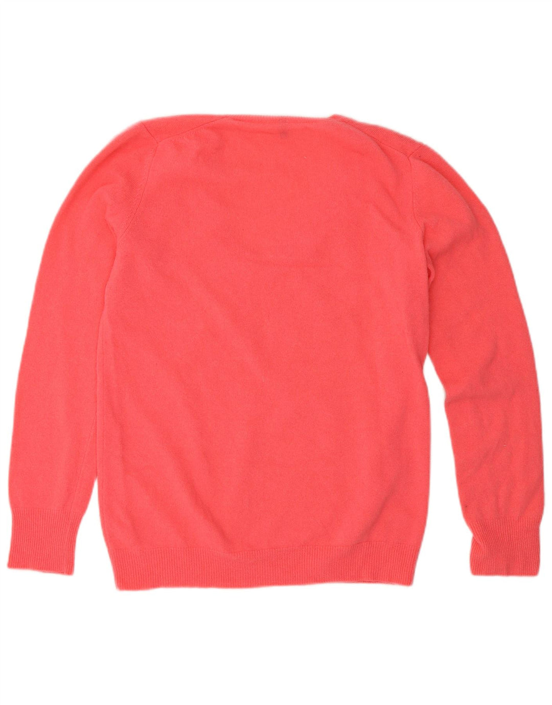 Benetton Damen-Pullover mit V-Ausschnitt, Gr. 12, Mittelrosa