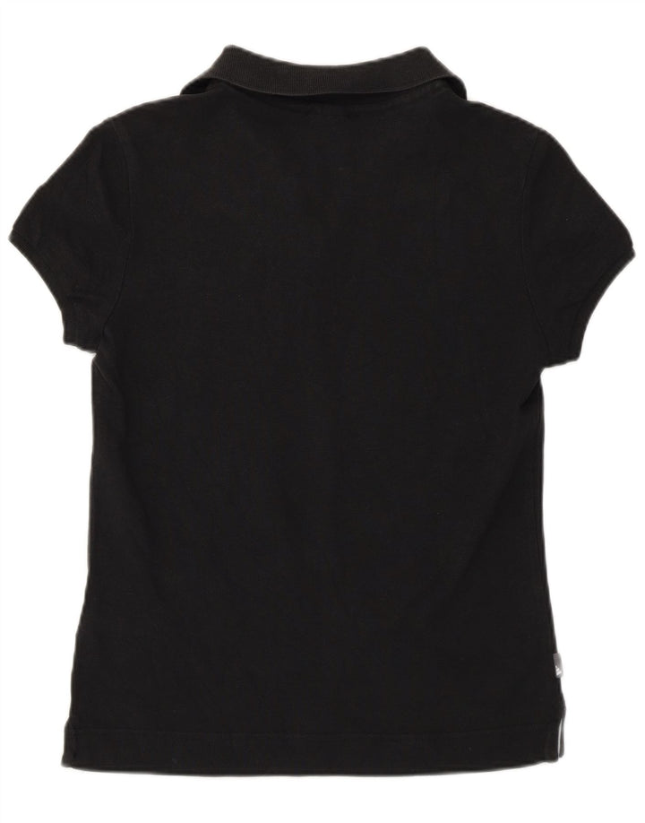 Adidas Damen Poloshirt UK 12 Medium Schwarz Baumwolle