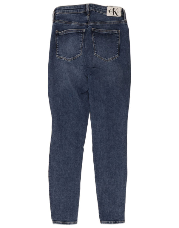 Calvin Klein Damen Crop High Rise Skinny Jeans W30 L26 Blaue Baumwolle