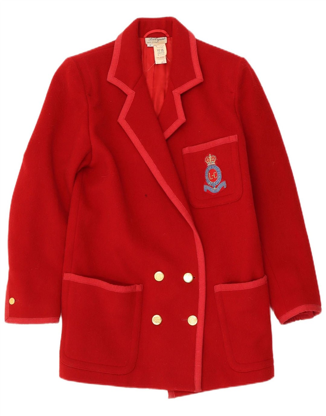 Les Copains Damen Zweireihiger Mantel UK 10 Kleine rote Wolle