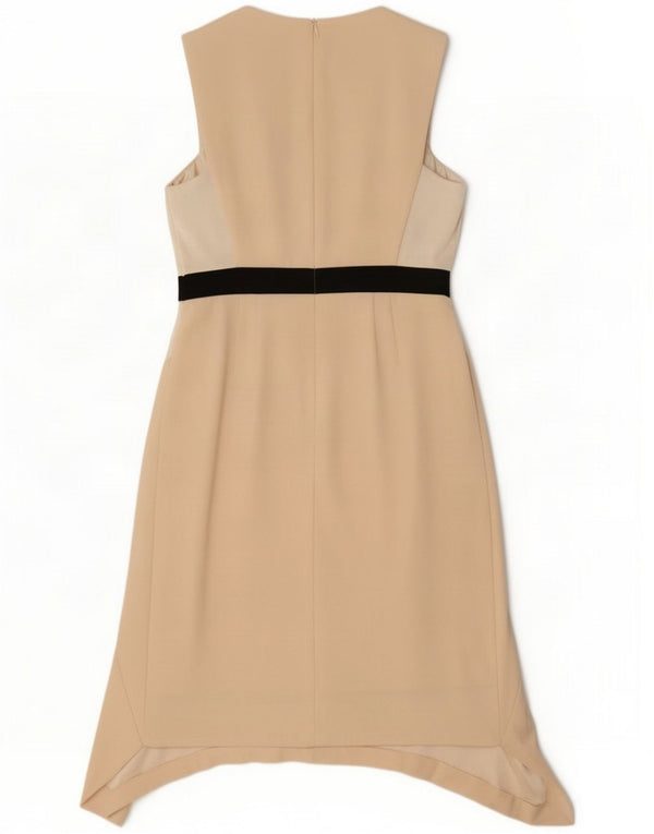 Phase Eight Damen Asymmetrisches Kleid UK 14 Medium Beige Farbblock