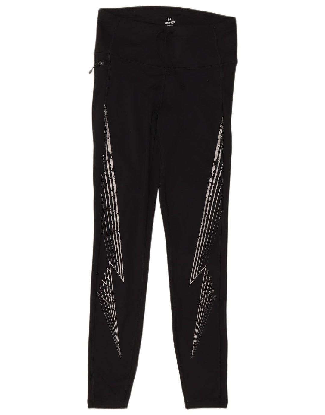 UNDER ARMOUR Damen Leggings UK 10 Small Schwarz Geometrisch Polyamid