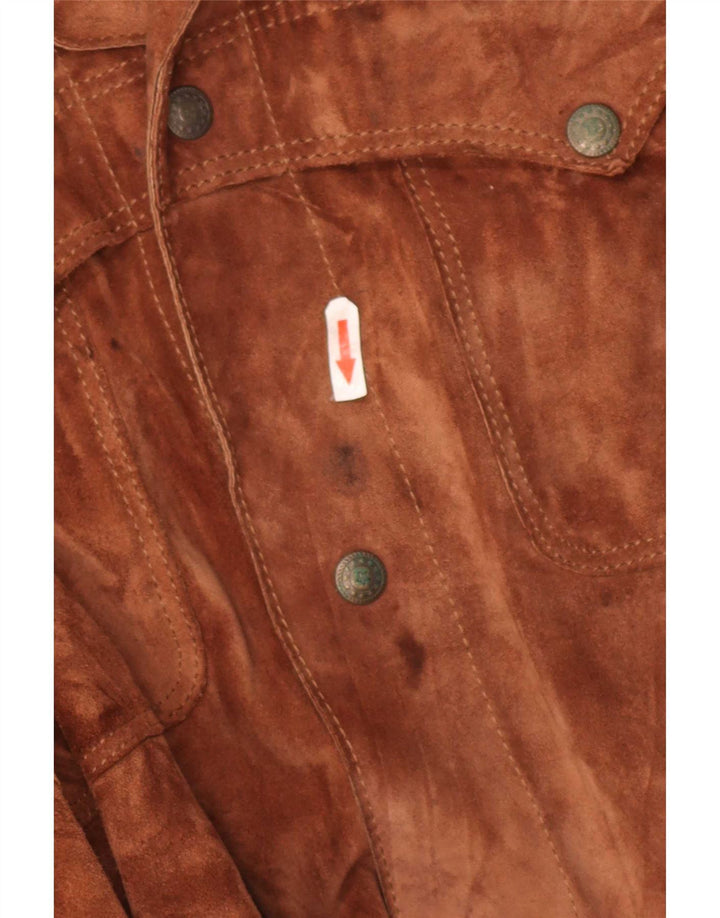 Vintage Herren Wildlederjacke UK 38 Mittelbraun