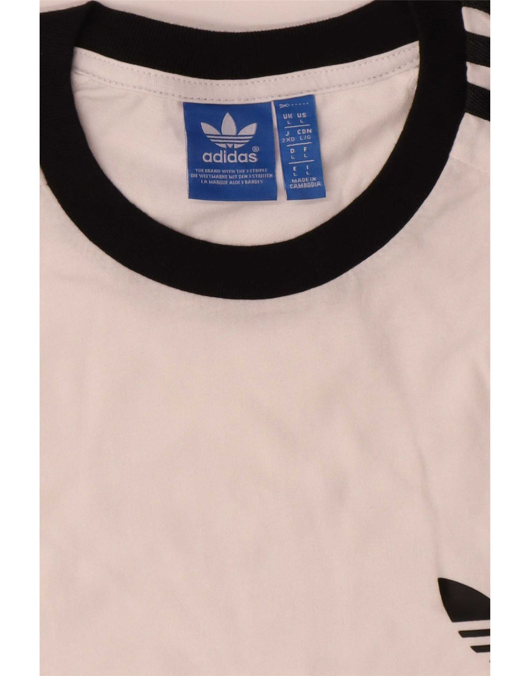 Adidas Herren T-Shirt Top Large Weiß Baumwolle