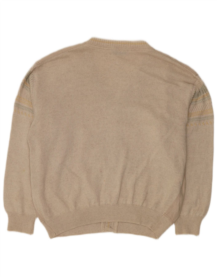 Malagrida Herren-Strickjacke, groß, beige Viskose