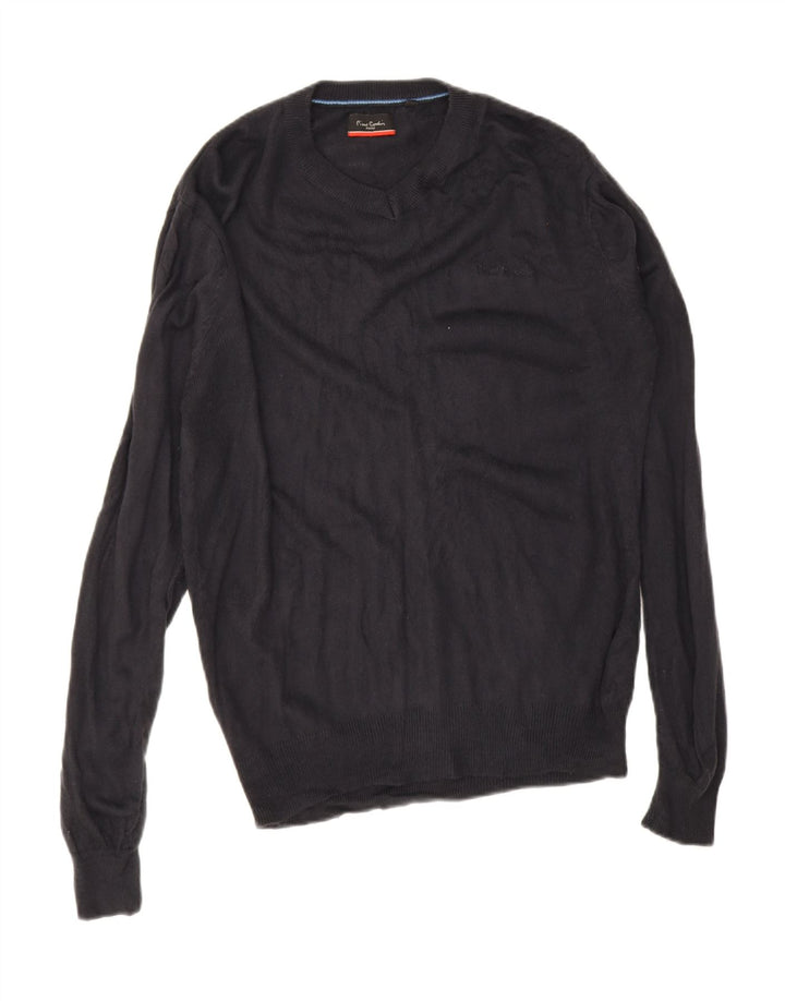 Pierre Cardin Herren-Pullover mit V-Ausschnitt, Mittelblau, Acryl