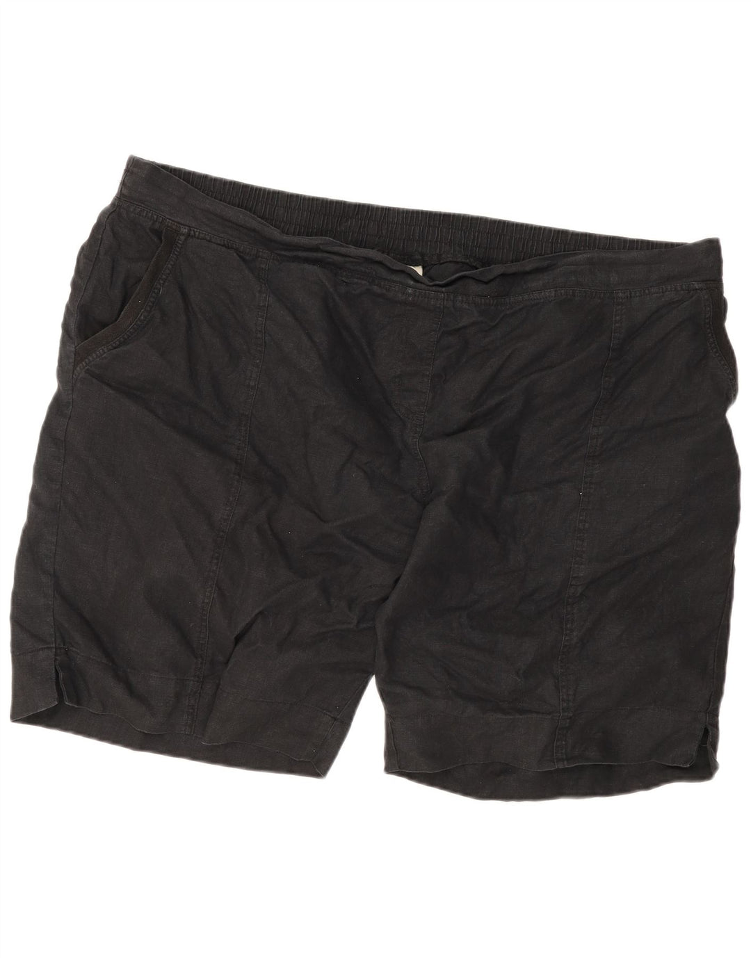 Marks & Spencer Herren Chinoshorts W52 5XL Schwarz Leinen