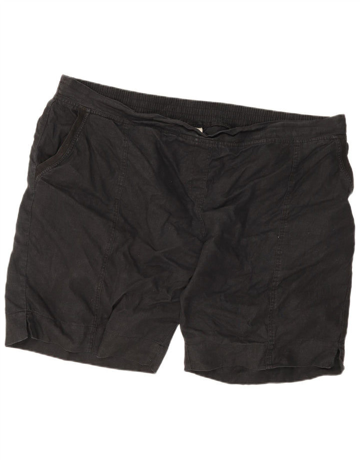 Marks & Spencer Herren Chinoshorts W52 5XL Schwarz Leinen