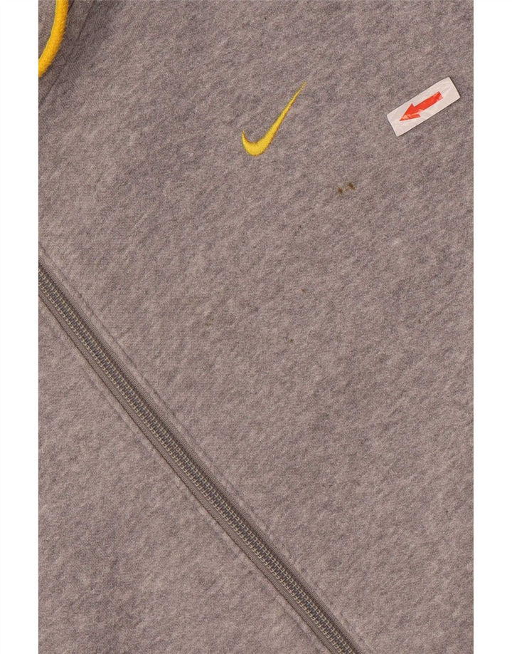 Nike Herren-Kapuzenpullover mit Reißverschluss, groß, graue Farbblock-Baumwolle