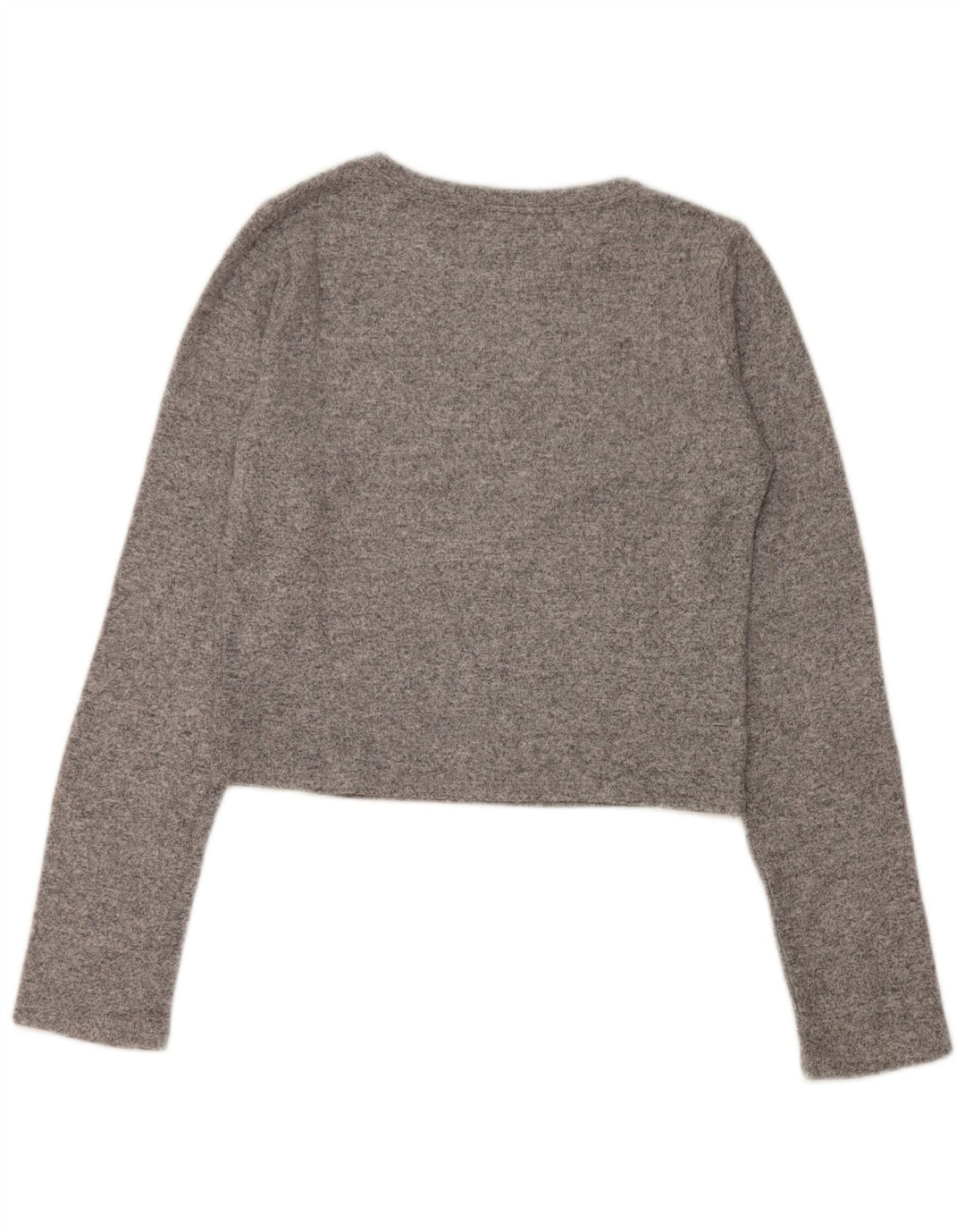 Zara Damen Crop Top Langarm UK 14 Large Grau