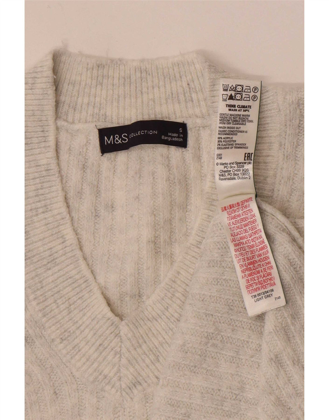 Marks & Spencer Damen-Tanktop in Übergröße, Gr. 10, Größe S, Grau, Acryl