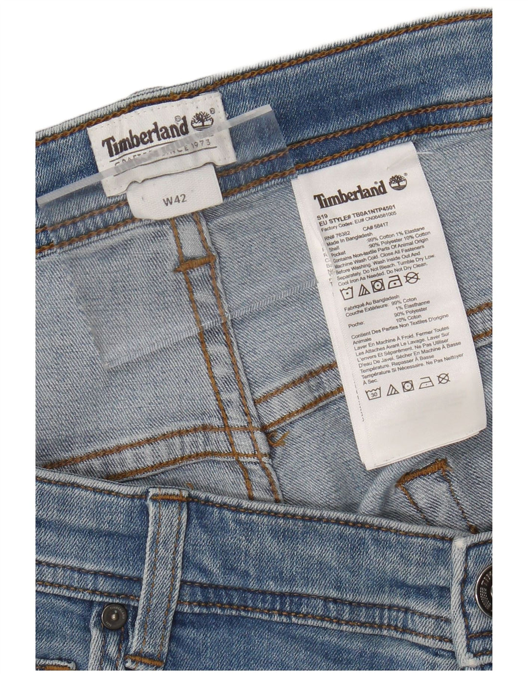 TIMBERLAND Herren Jeansshorts W42 2XL Blaue Baumwolle