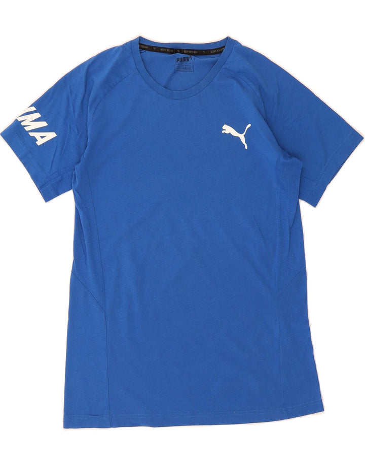 PUMA Mens Graphic T-Shirt Top Medium Blue Vintage Puma and Second-Hand Puma from Messina Hembry 