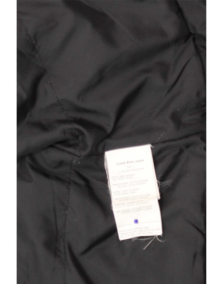 Calvin Klein Jeans Damen Bomberjacke UK 16 Large Schwarz Polyamid
