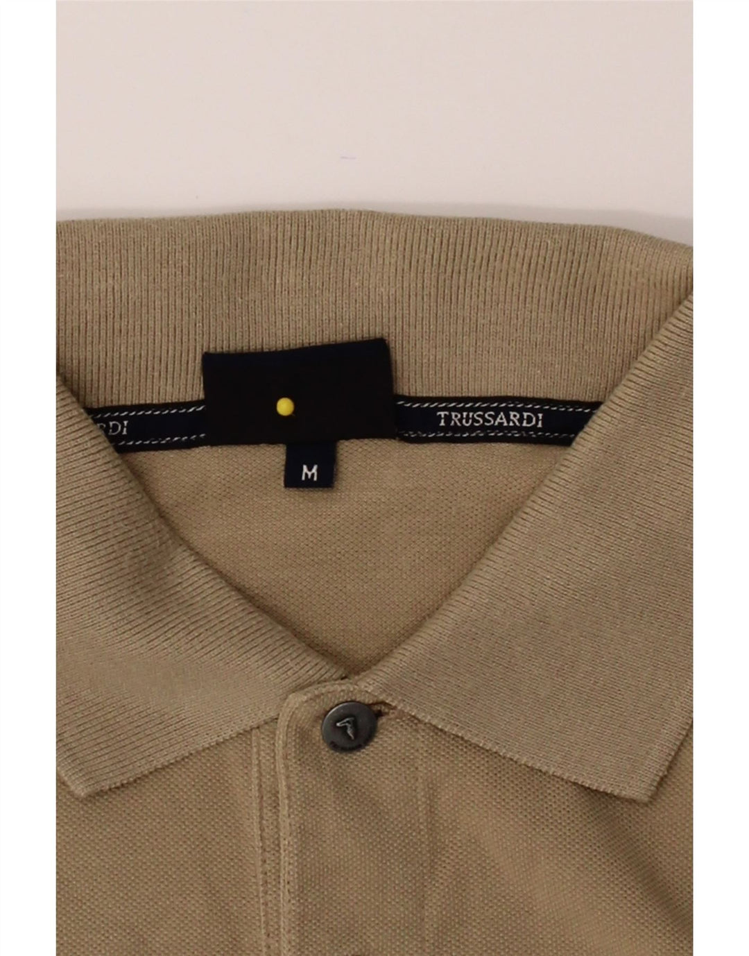 TRUSSARDI JEANS Mens Polo Shirt Medium Beige Cotton Vintage Trussardi Jeans and Second-Hand Trussardi Jeans from Messina Hembry 