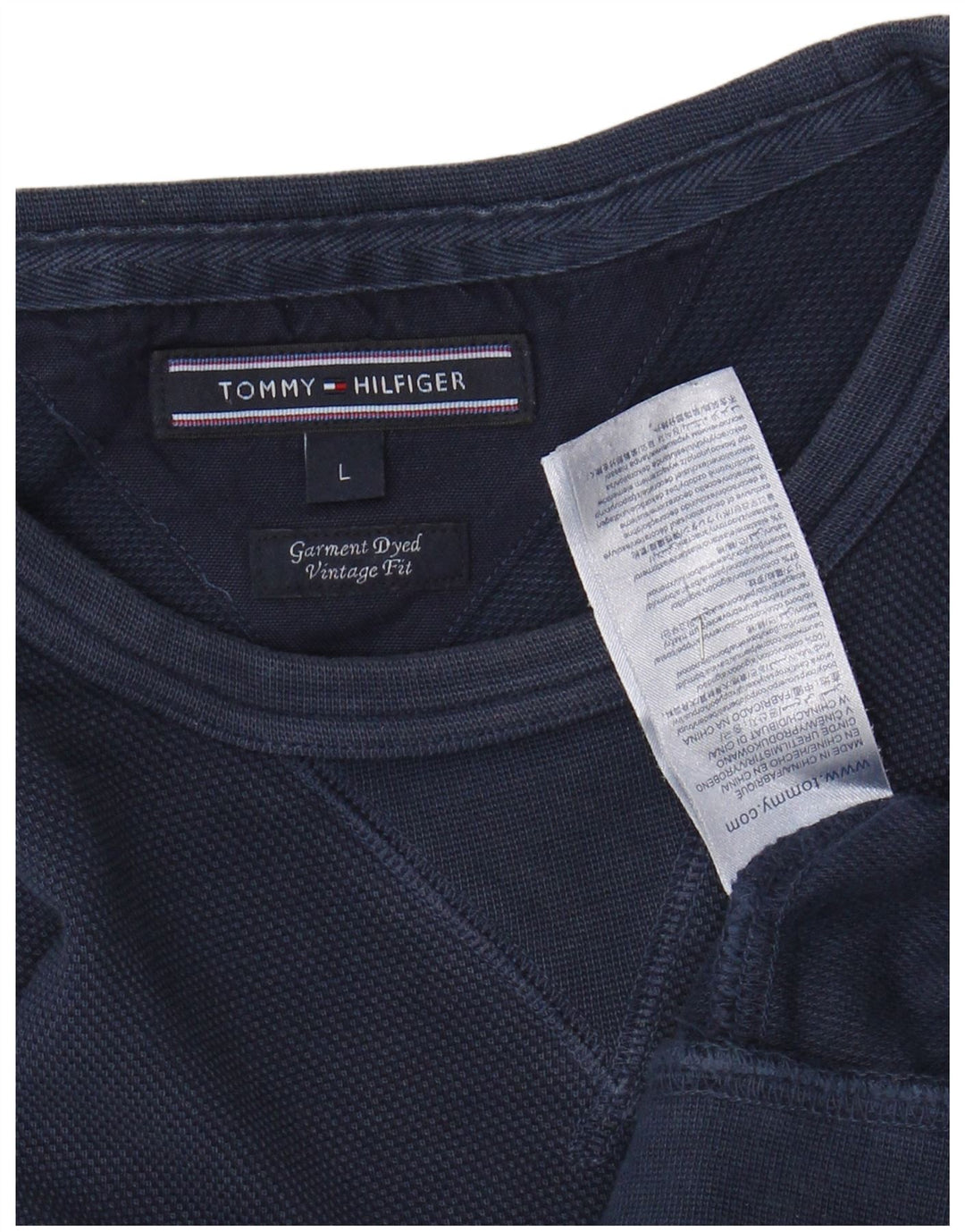 TOMMY HILFIGER Herren Vintage Fit Sweatshirt Pullover Große Marineblaue Baumwolle