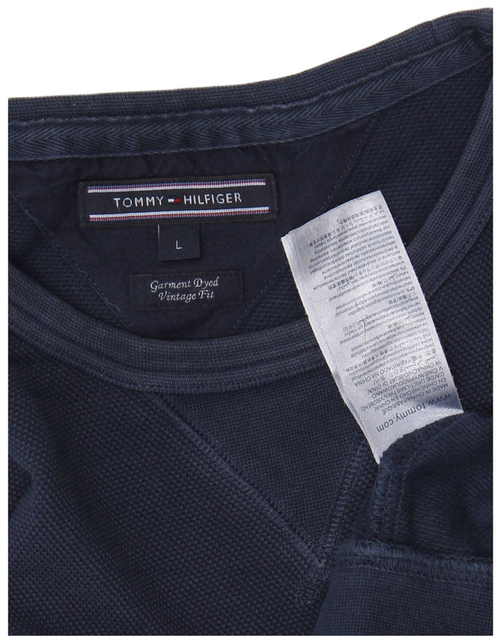 TOMMY HILFIGER Herren Vintage Fit Sweatshirt Pullover Große Marineblaue Baumwolle