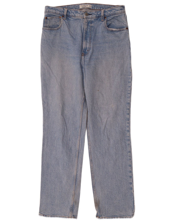 Abercrombie & Fitch Damen Straight Jeans US 12 Large W31 L31 Blau 90er Jahre