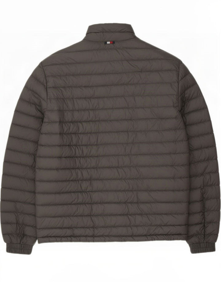 Tommy Hilfiger Herren Wattierte Jacke UK 38 Mittelgraues Polyester