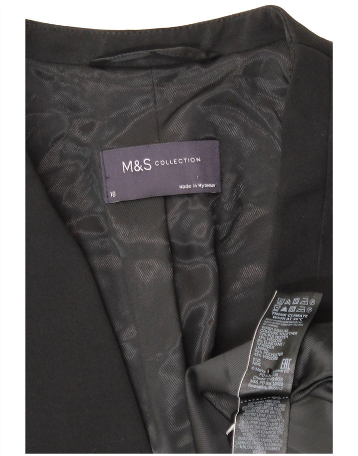 Marks & Spencer Damen-Blazer mit 1 Knopf, UK 18, XL, Schwarz, Polyester