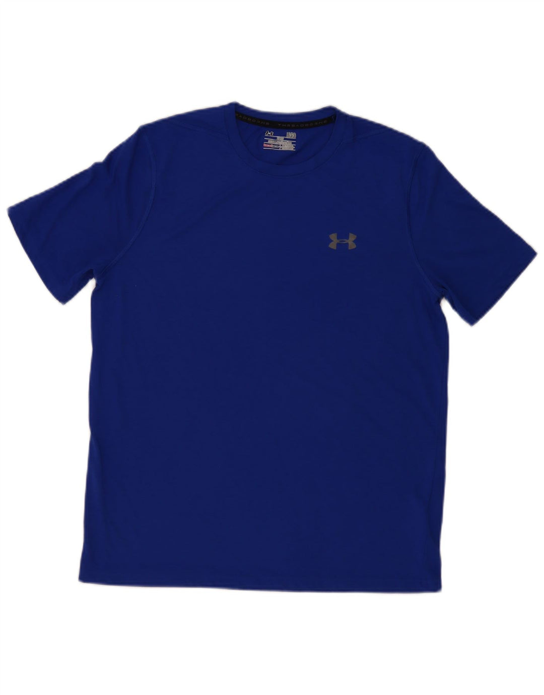 Under Armour Herren Heat Gear T-Shirt Top Large Blau Polyester