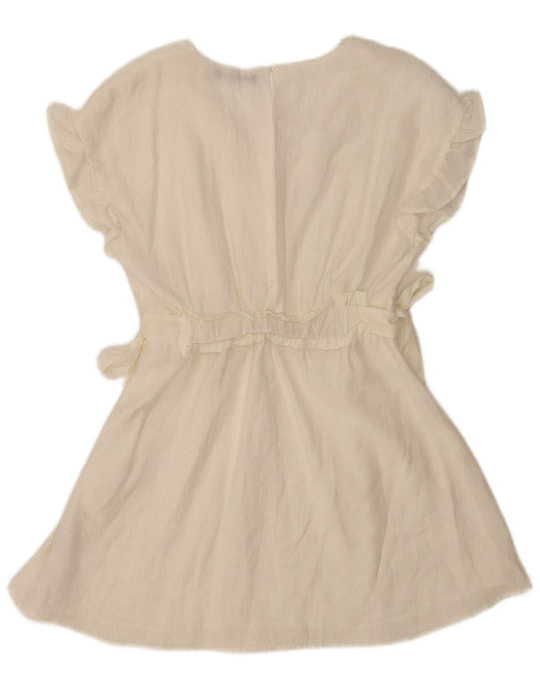 Zara Damen A-Linien-Kleid UK 12 Medium Off White Lyocell
