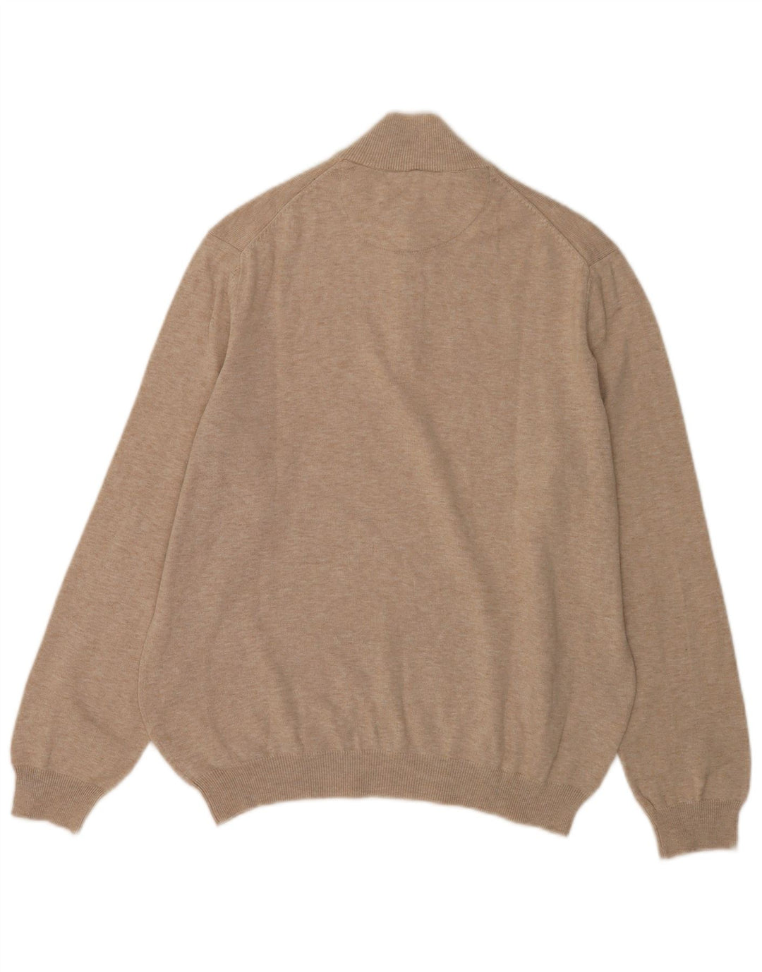Massimo Dutti Herren-Pullover mit Reißverschluss am Hals, große graue Baumwolle