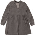 Langärmliges A-Linien-Kleid von Zara für Damen, Gr. 44, Mittelschwarz mit Hahnentrittmuster