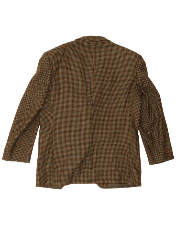 Galtrucco Herren-Blazer mit normaler Passform, IT 50, Größe L, Khaki, Hahnentrittmuster
