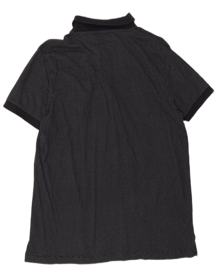 French Connection Herren-Poloshirt XL aus marineblau gepunkteter Baumwolle