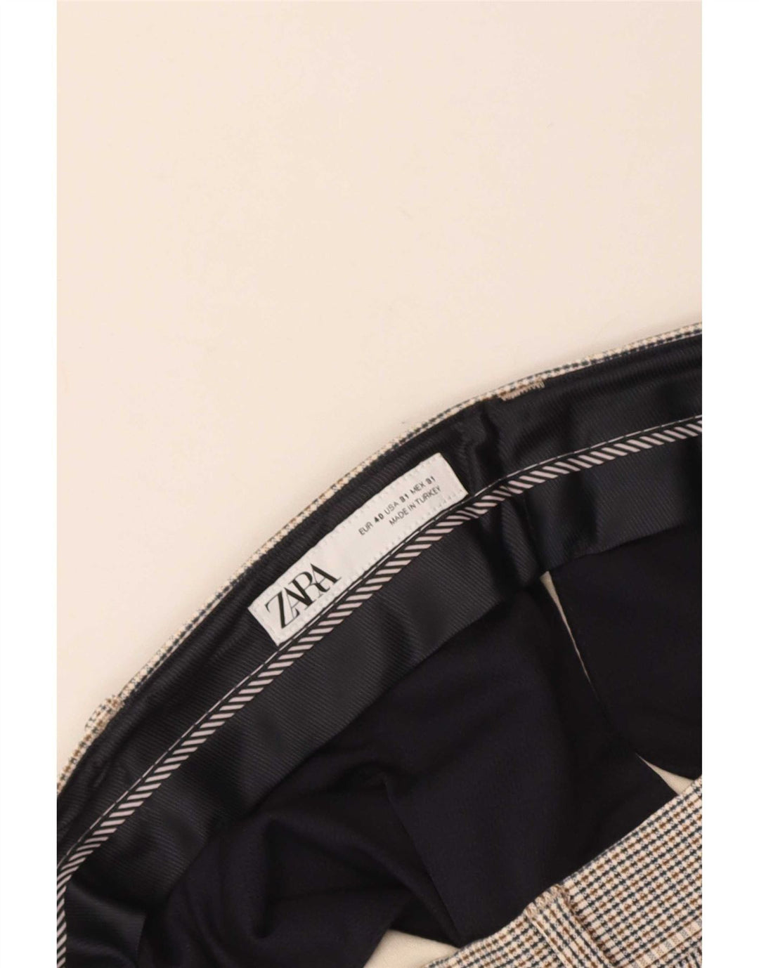 Zara Herren Slim Anzughose EU 40 Mittel W31 L27 Grau kariert