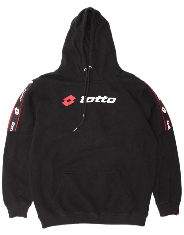 Lotto Herren-Kapuzenpullover mit Grafik, 2XL, schwarze Baumwolle