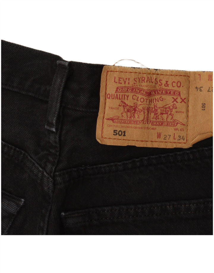 Levi's Damen 501 Straight Jeans W27 L30 Schwarz
